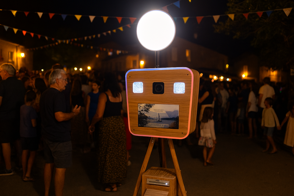 Animation PixMeBox lors d’une fête de village – photo intergénérationnelle imprimée sur place