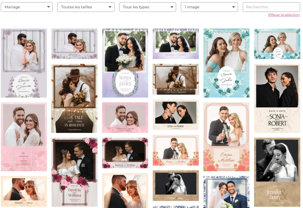 Choix de modèles de tirage photobooth de PixMeBox